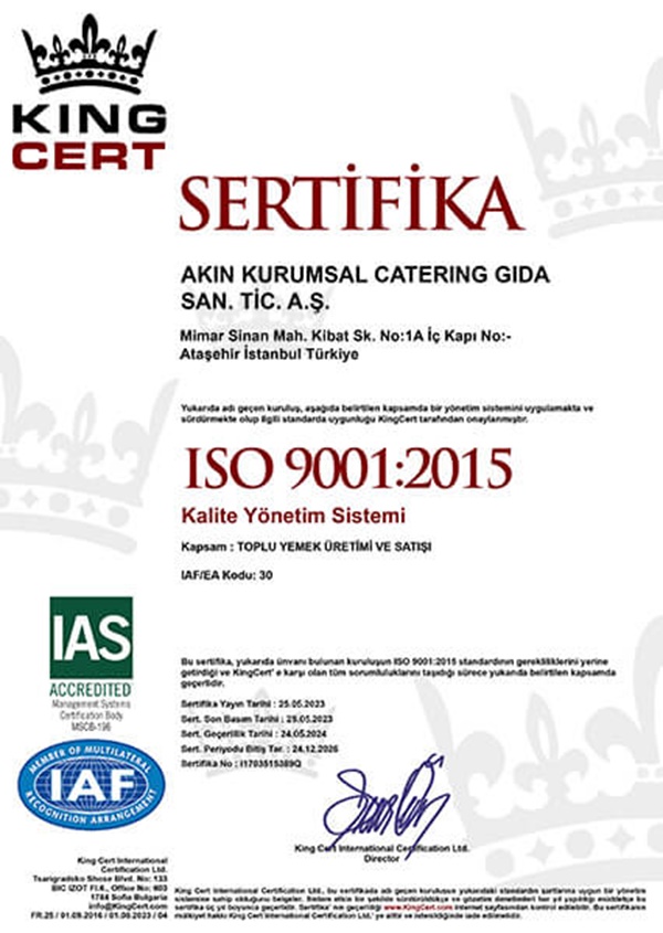 ISO SERTİFİKA 9001 YENİ 2024-2